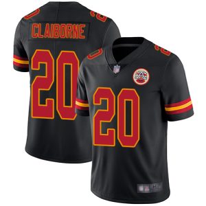 Nike Kansas City Chiefs No20 Morris Claiborne Black Men's Stitched NFL Limited Rush Jersey